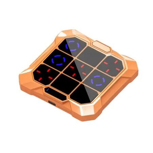 6 in 1 Electronic Tic Tac Toe Game, Handheld Digital Tic Tac Toe Bolt Game, Portable Travel Learning Toy for Kids, Ideal Gift for Boys and Girls (Orange)