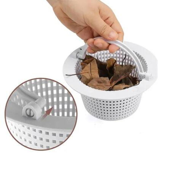 6 inch Ground Pool Skimmer Basket Thru Wall Strainer Basket Filter Basket with Handle to Clean Leaves and Debri