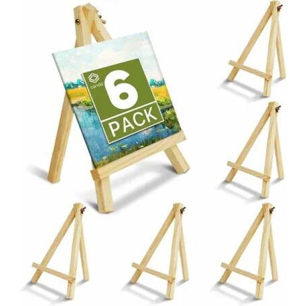 6 Pack 24cm Wood Easels Tripod Painting Easels for Art Crafts,Portable Canvas Holders
