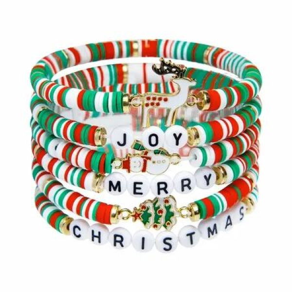 6 Pack Cute Xmas Bracelets for Women Teen Girls as Party Gifts