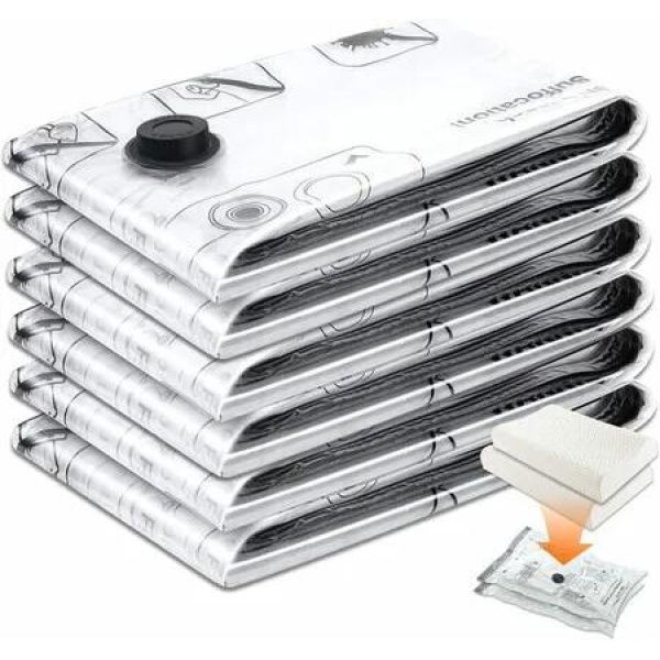 6 Packs 60x40 Compression Vacuum Bag Clothing Household Travel Storage