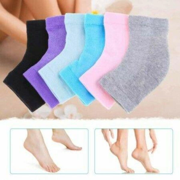 6 Pairs Heel Moisturizing Socks Open Toe Socks Cracked Gel Heel Socks Foot Toeless Heel Repair Socks For Women Dry Hard Cracked Feet 6 Colors