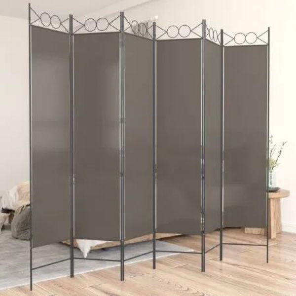 6-Panel Room Divider Anthracite 240x200 cm Fabric