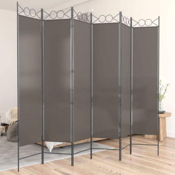 6-Panel Room Divider Anthracite 240x220 Cm Fabric