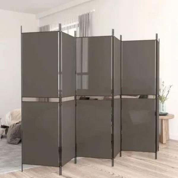 6-Panel Room Divider Anthracite 300x200 cm Fabric