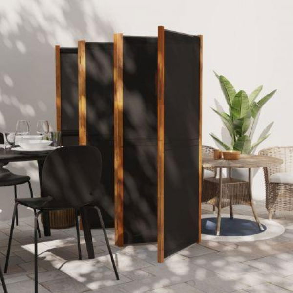 6-Panel Room Divider Black 420x180 Cm