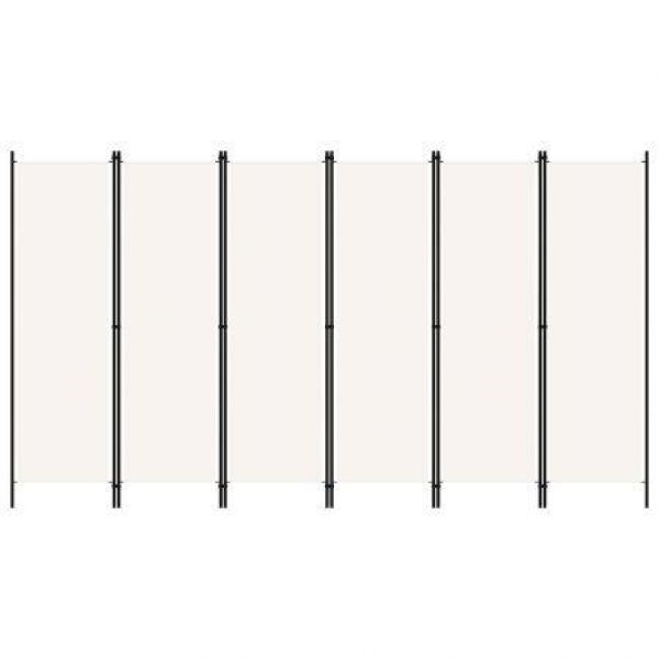 6-Panel Room Divider White 300x180 Cm