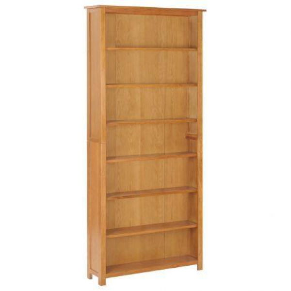 6-Tier Bookcase 90x22.5x200 Cm Solid Oak Wood