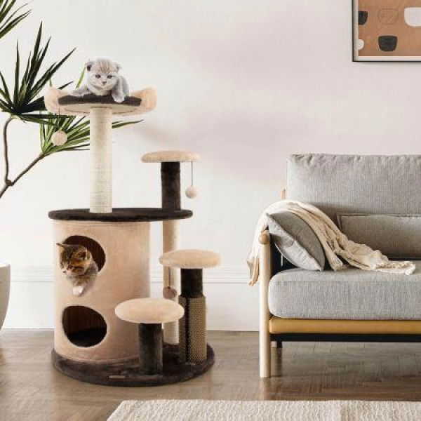 6-Tier Cat Tree Tower With Scratching Posts For Pet