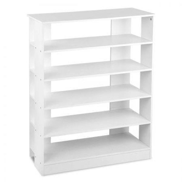 6-Tier Shoe Rack Cabinet White - Up To 30 Pairs