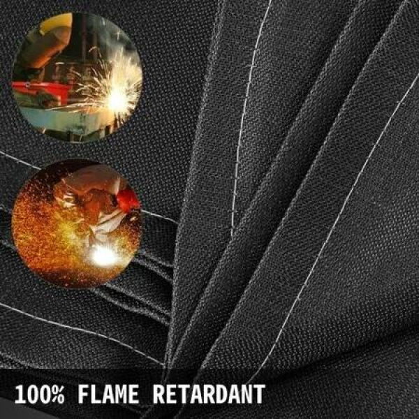 6 x 10 Ft Welding Blanket Black Fiberglass Blanket Portable Fiberglass Fire Retardant Blanket Welding Mat Welding Fireproof Thermal Resistant Insulation