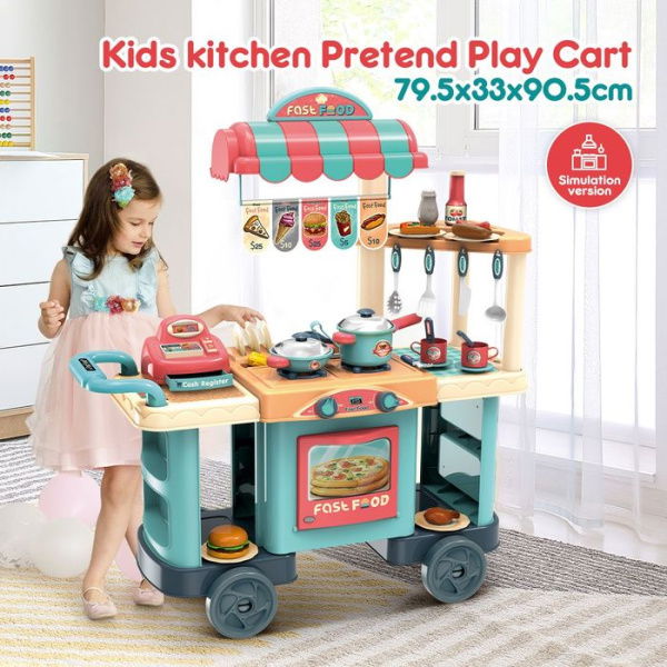 60 Accessories Kid Toy Kitchen Set Children Toddler Pretend Play