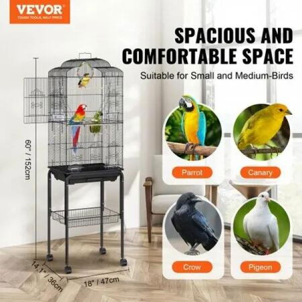 60 inch Flight Bird Cage Metal Large Parakeet Cages for Cockatiels Parrot