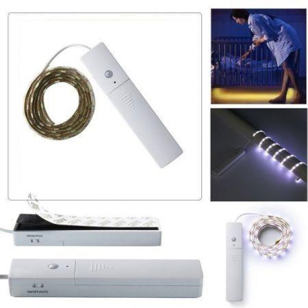 60-LED PIR Motion Sensor Night LED Light Strip For Wardrobe Closet Cabinet Light
