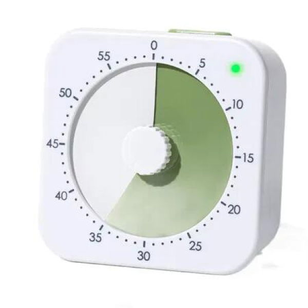 60 Minute Visual Timer, Countdown Timer with Magnetic Back, Silent Operation for Classroom Teaching Home Time Management Tool (Green)