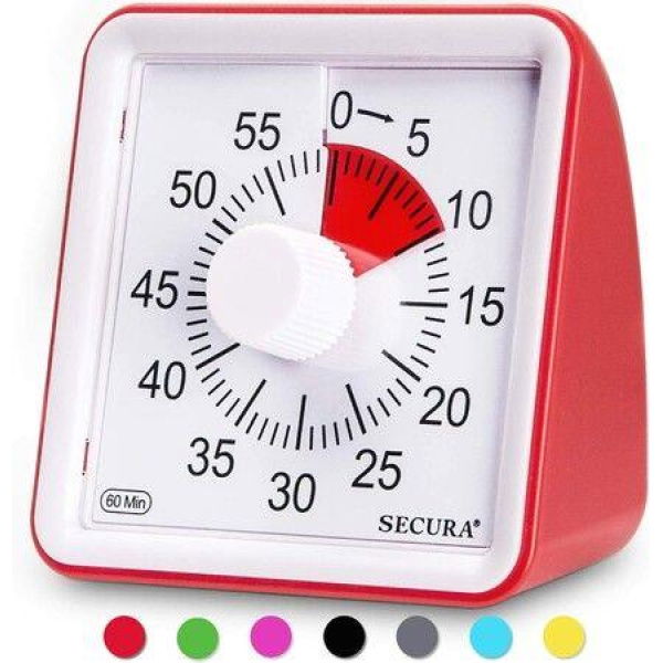 60 Minutes Visual Timer, Time Management Tool for Teaching (Red)