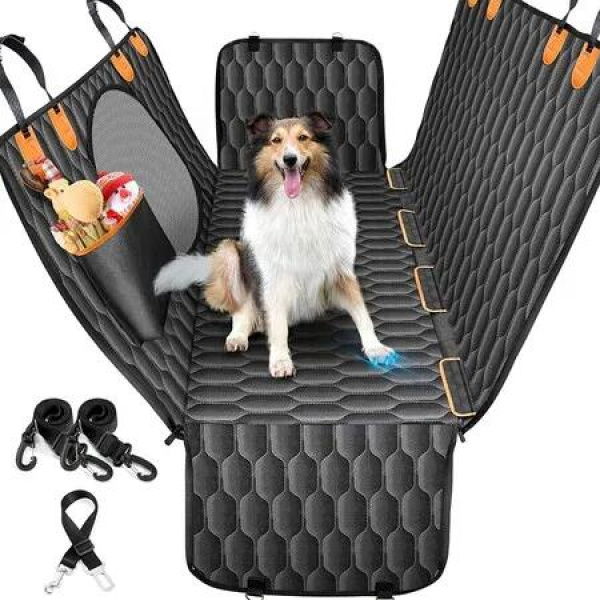 600D Scratch-Resistant Dog Car Seat Cover for Back Seat: Protects Your Vehicle with Mesh Window