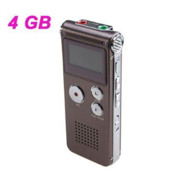 609 Handheld LCD Screen Mini Digital Voice Recorder - Brown (4GB)