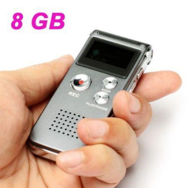 609 Handheld LCD Screen Mini Digital Voice Recorder - Gray (8GB)