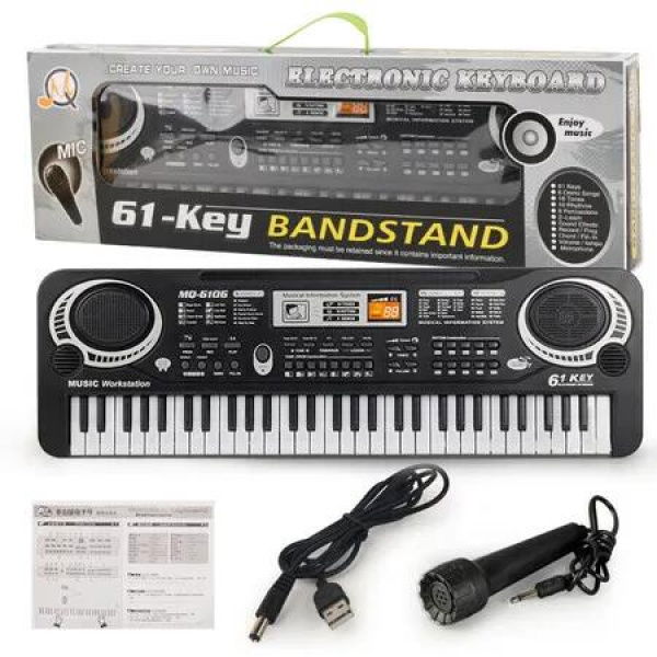 61 Key Multifunctional Electronic Keyboard for Kids Early Education Music Toy with Microphone Simulation Piano