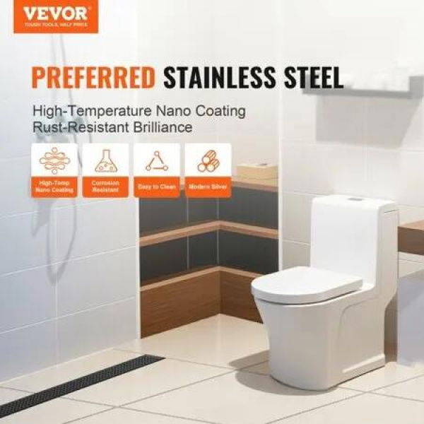 610mm Linear Shower Drain with Square Pattern GrateBrushed 304 Stainless Steel Rectangle Shower Floor Drain Sleek Linear Drain with Hair Strainer Matte