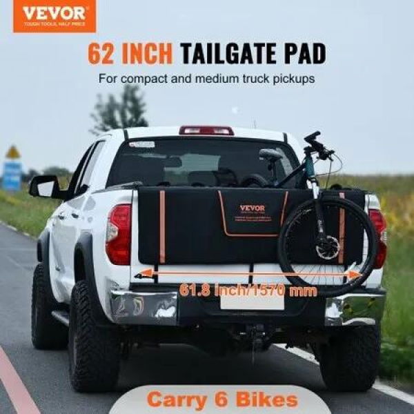 62-inch Tailgate Pad 6-Bike Pickup Truck Bed Tailgate Pad Protector Cover