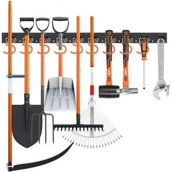 64 Wall Mount Tool Hanger Garden Storage Organizer Mop Broom Holder Hook Pegs