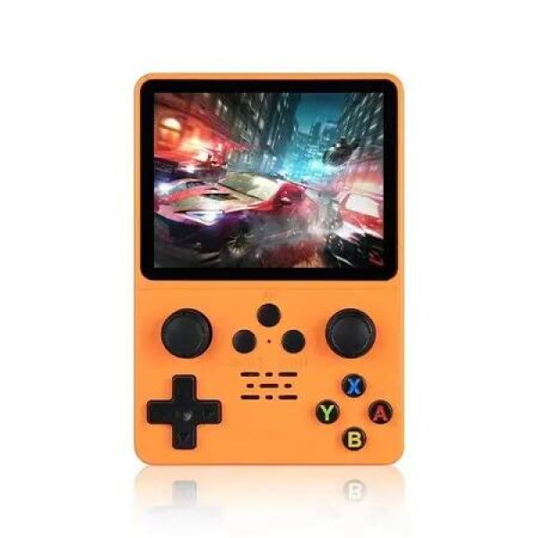 64G Retro Handheld Game Console, R35S Portable Console Built-in 15+ Emulator and 5000+ Classic Games, Pocket Games Emulator with 3.5inch IPS 640x480 Screen (Orange)