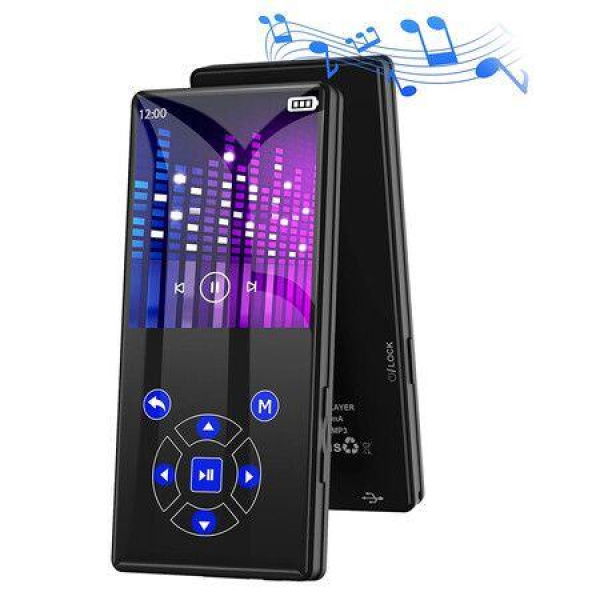 64GB MP3 Player with Bluetooth 5.0, 2.4Inch Screen Portable Digital Music Player, MP3 Player Support FM Radio Voice Recorder E-Book