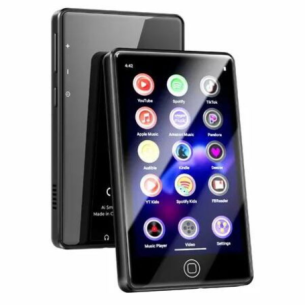 64GB MP3 Player with Bluetooth and WiFi,MP3 Player for Kids with Spotify,Play Store,Audible,5.0In Touch Screen Music Player,Black