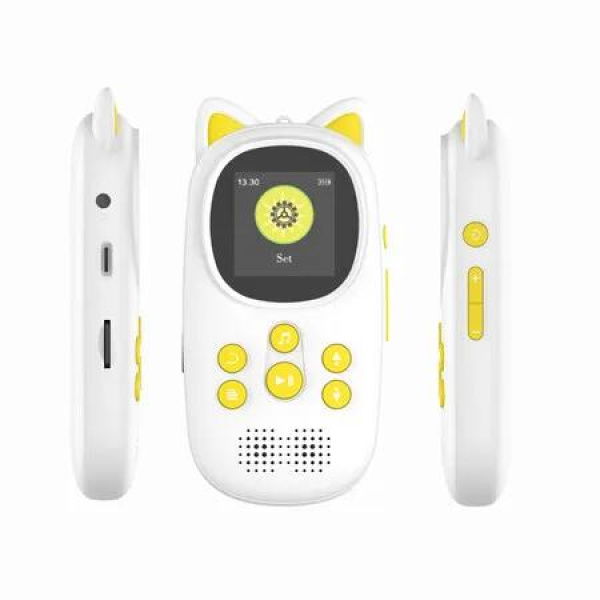64GB Music MP3 Player for Kids, Cute Bunny Kids Music MP3 Player with Bluetooth, MP3 and MP4 Players with Speaker, Yellow