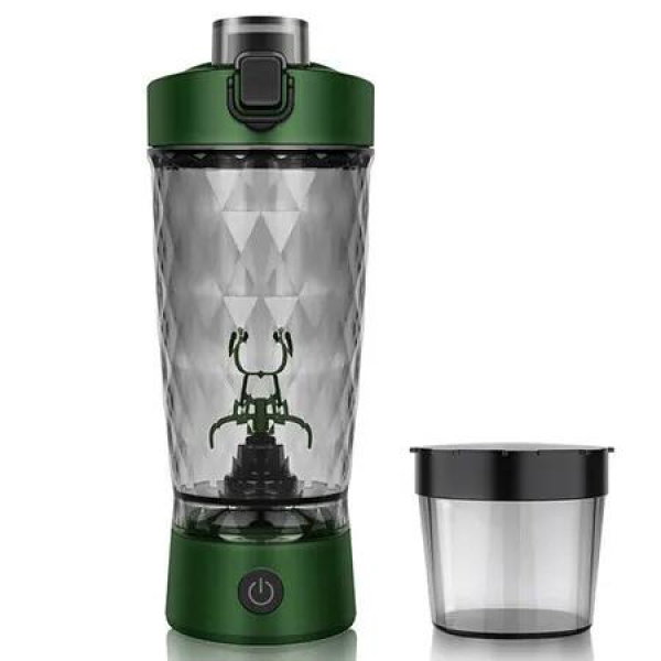 650ML Electric Protein Shaker Bottle, Protein Shakes Mixer, Portable Pre Workout Self Mixing Cup for Fitness, Gym & Travel Green