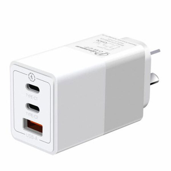 65W Fast Charging 3-Port Type C Wall Charger GaN Charger Adapter For IPhone 14/13/13 Pro Samsung S23/S22 MacBook Pro/Air IPad.