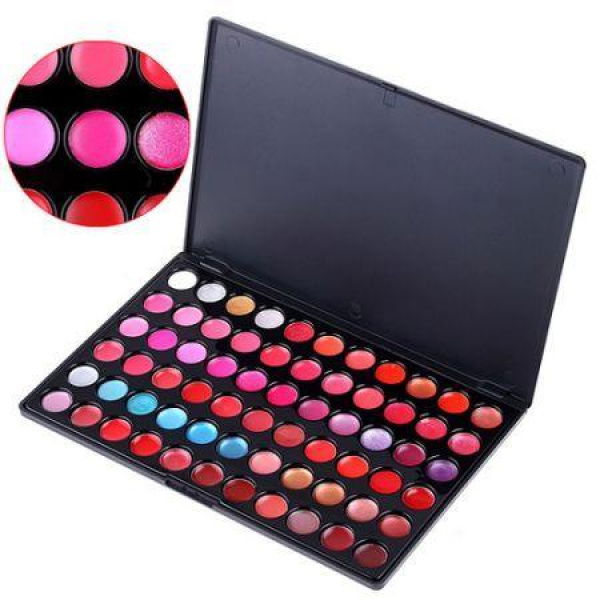 66 Color Lip Lipstick Gloss Palette Makeup Cosmetic Set