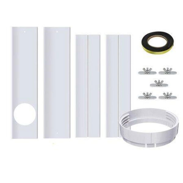 67-220cm Air Conditioner Sliding Door AC Vent Kit, Universal Adjustable PVC Balcony Seal Kit Plates 5.1 and 5.9 Diameter Portable AC Exhaust Hose