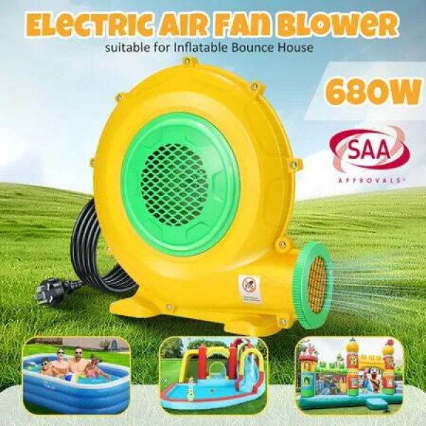 680W Electric Air Pump Fan Blower Portable Inflator for Jumping Castle Inflatables Bounce House Airbed Sofa Bouncer Bouncy Slide