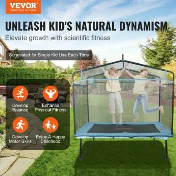 6FT Trampoline for Kids 72' Indoor/Outdoor Toddlers Trampoline Mini Baby Trampoline with Safety Enclosure Net Gymnastics Bar Hammock Recreational