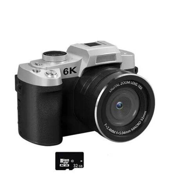 6K Digital Camera for Photography, 84MP Vlogging Camera for YouTube with 3 inch 180 Degree Flip Screen for Teens, with 32GB TF Card