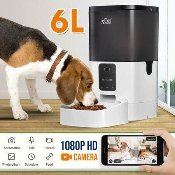 6L Automatic Pet Feeder Auto Dog Cat Feeder With 1080HD Camera App Control And Night Vision