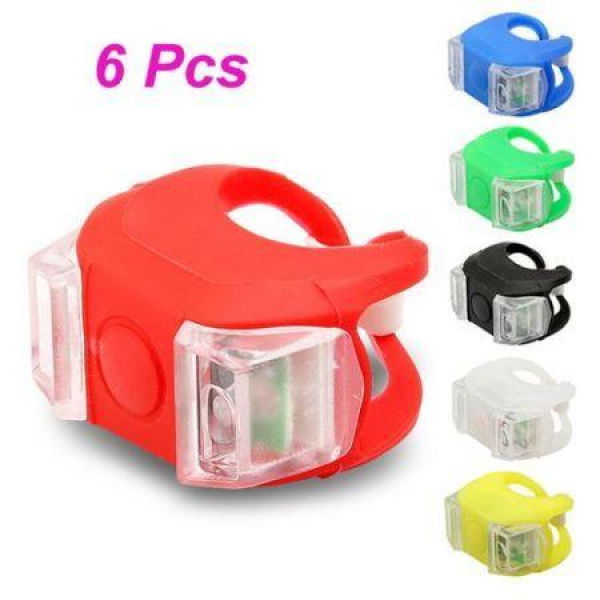 6pcs Mini Cycling Bike Silicone Frog Light LED Front/Rear Security Warning Lamp.