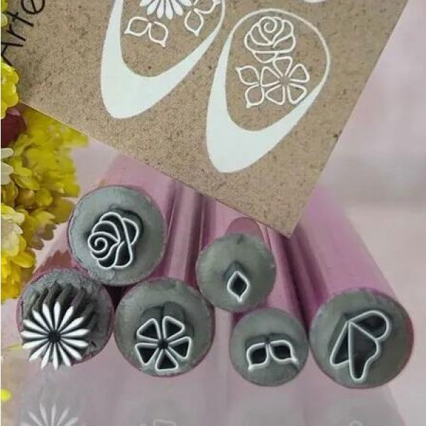 6PCS Nail Art Stamp Pen Set, Nail Art Pen Set, Nail Graffiti Nail Art Dotting Tools with Simple Design, Pink