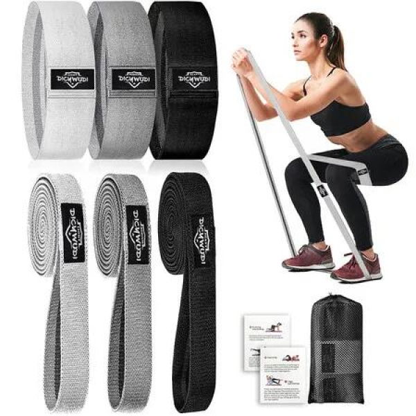 6Pcs Resistance Bands for Working Out, Non-Slip Exercise Bands for Women and Men, Fabric Booty Bands for Home Fitness Pilates Stretching