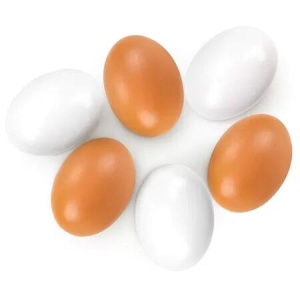 6Pcs Wooden Fake Nest Eggs Easter Eggs for Crafts Home Decor Pating Get hens to Lay Eggs (Brown White)