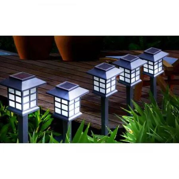 6x LED Solar Power Garden Lights