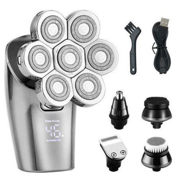 7- Head Shavers 5-in-1 Electric Head Razors for Men Shaver Rechargeable Electric Portable Travel Shaver Hair Trimmer