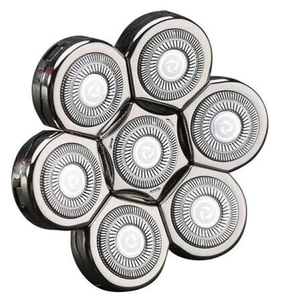 7 Blades Head Shaver Replacement Heads Electric Shaver Universal Replacement Blade Head Electric Razor for Men, Silver