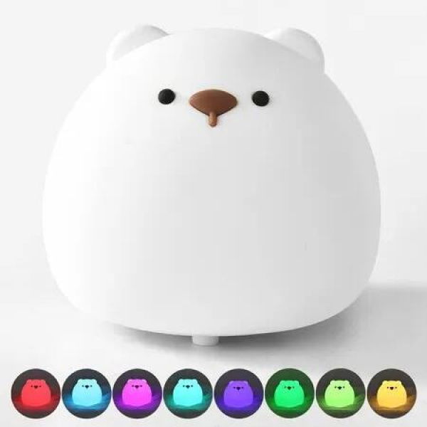 7-Color Dimmable Bedside Night Light: Perfect for Baby Showers and Bedrooms (USB Rechargeable)