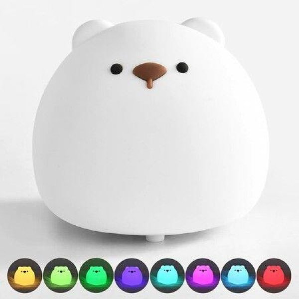7-Color Dimmable Night Light Bedside Lamp Night Light For Baby Shower USB Rechargeable