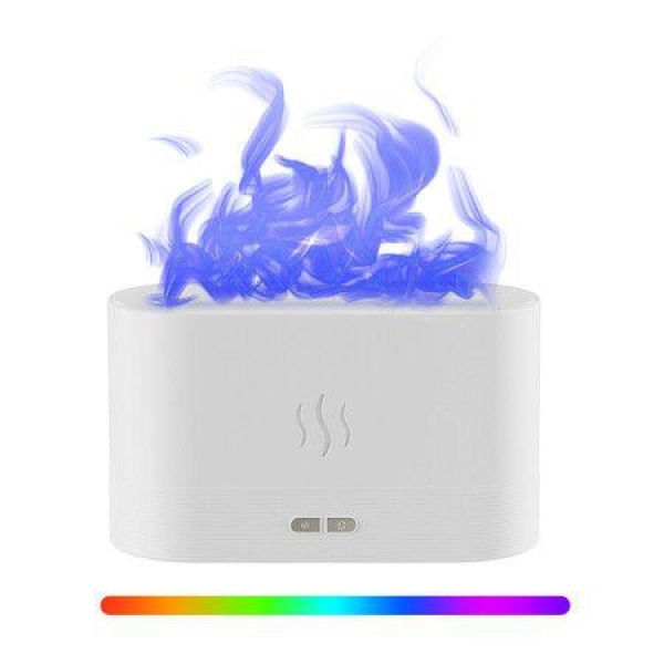 7 Color Light Aromatherapy Flame Light Quiet Mist Humidifiers Aroma Air Diffusers With Auto Shut-Off Atomization Night Light USB Color White