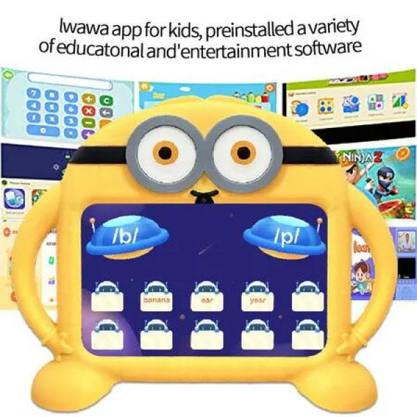 7' Kids Android Learning Tablet with WiFi, 32GB Storage, 2GB RAM, Bluetooth, Dual Cameras, and Parental Controls: The Perfect Educational and Entertainment Device for Children (Yellow)